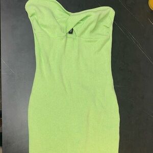 Green Ribbed Dress